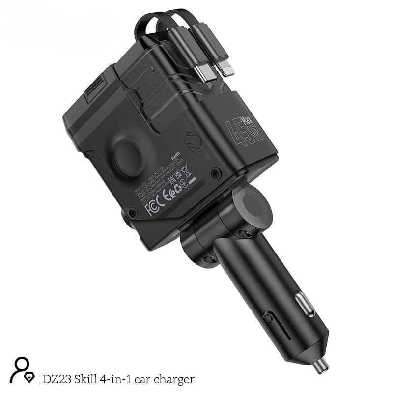 HOCO 4IN1 RETRACTABLE Car Charger DZ23