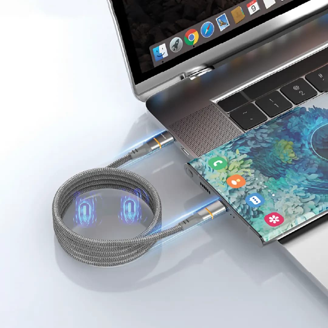 Porodo 60W Type-C to Type-C Magnetic Led Cable