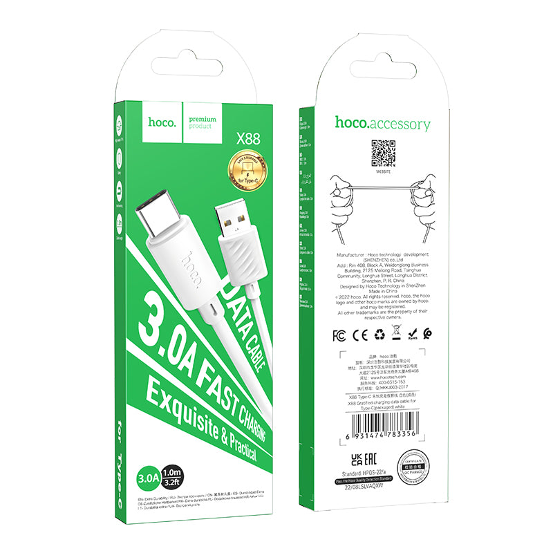 Hoco X88 USB to Type C charging cable 3A