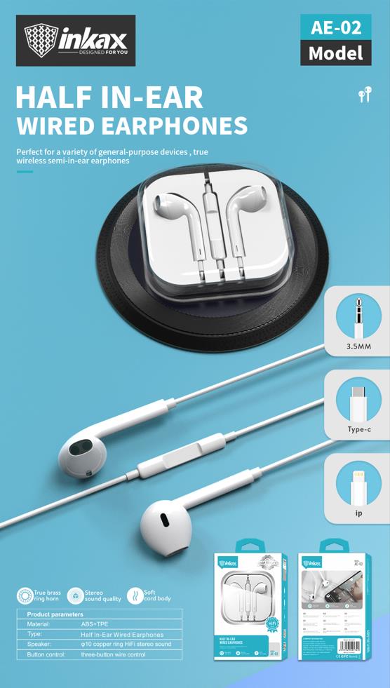 Inkax AE-02 3.5mm Jack Wired Earphones