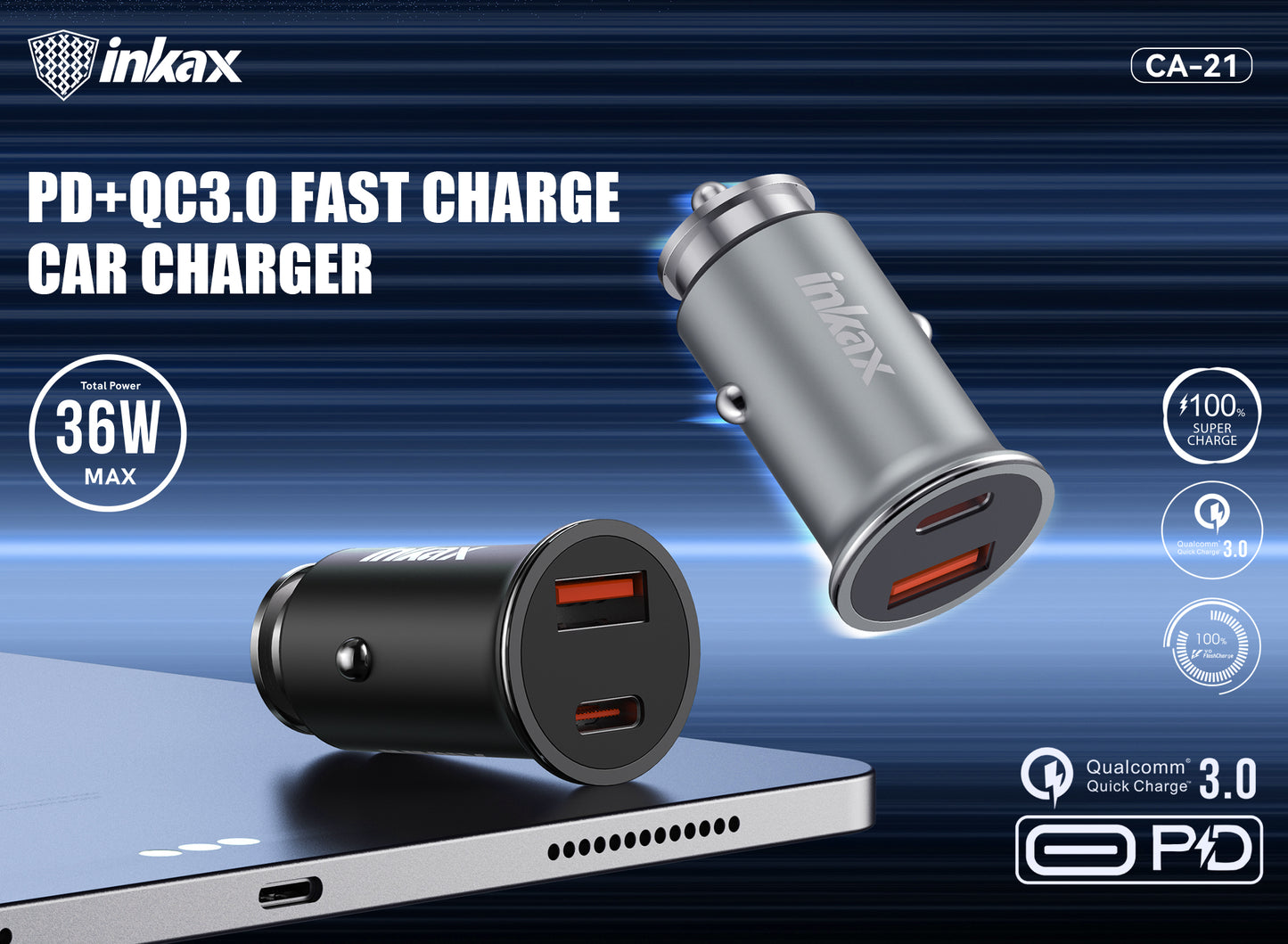 Inkax 36W Fast Car Charger