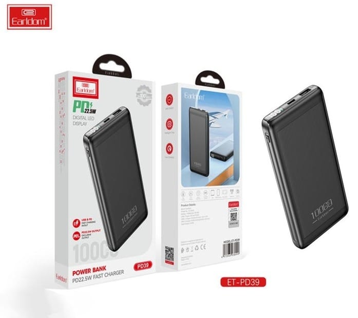 Earldom Led Display 10000mAh Power Bank PD39