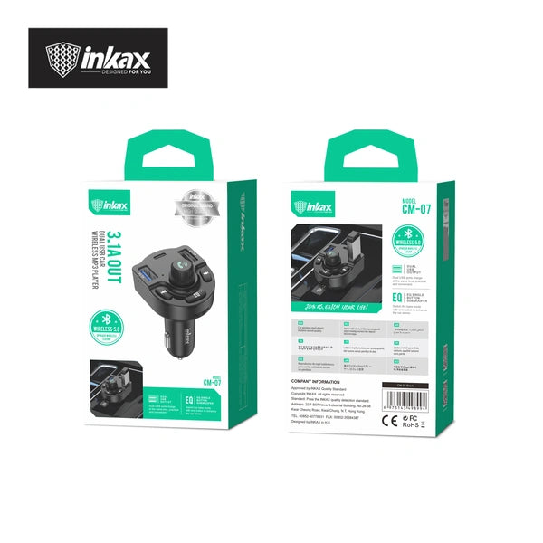 Inkax MP3 3.1A 2 USB-A+1 Type C Car Charger