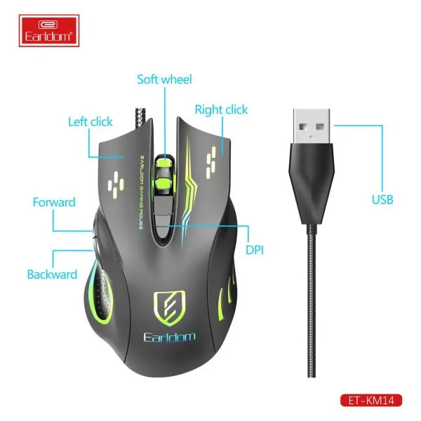 Earldom 6 Key RGB Gaming Mouse KM14