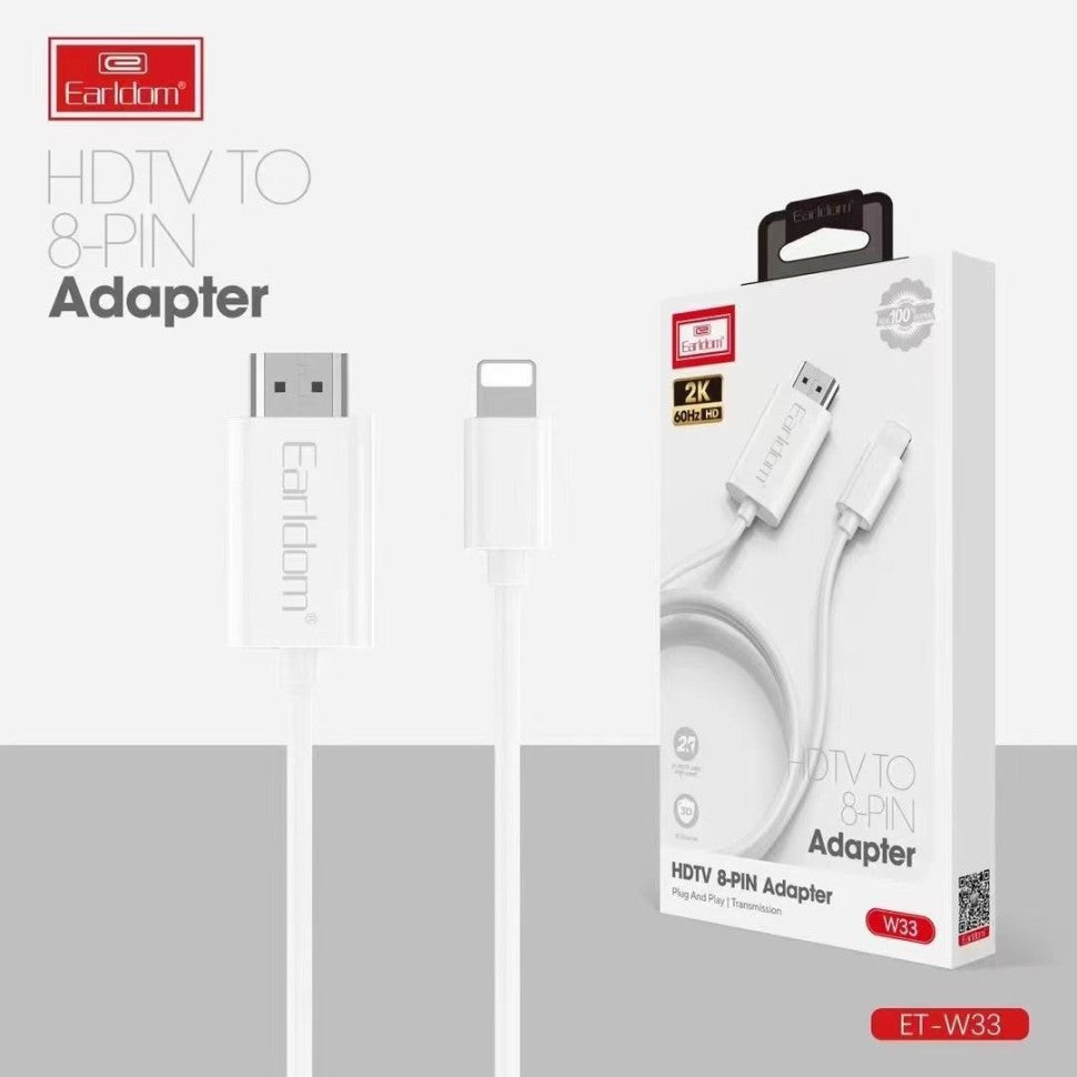 Earldom HDMI to Lighting adapter cable 2 meters ET-W33
