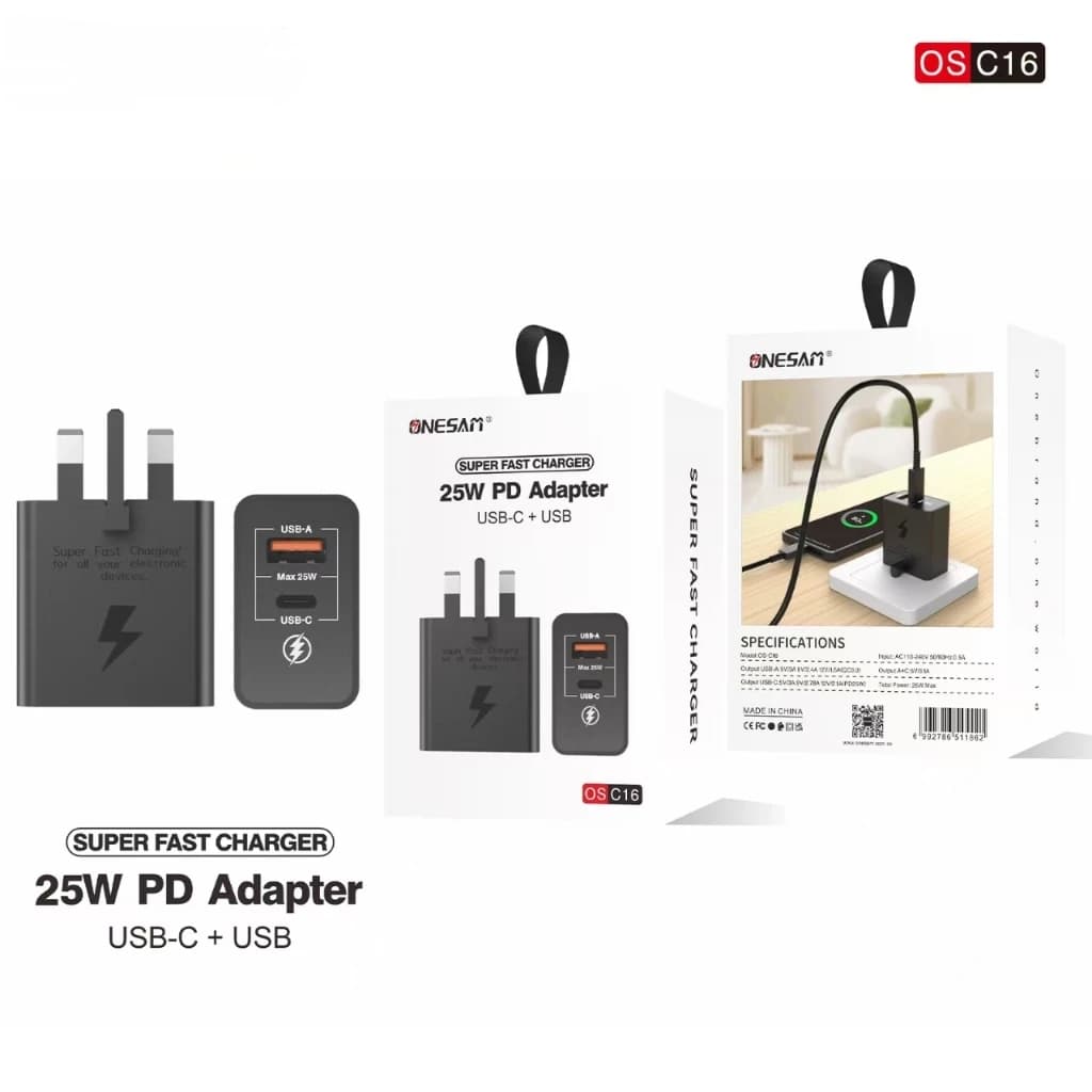 Onesam 25W Super Fast Charger OS-C16