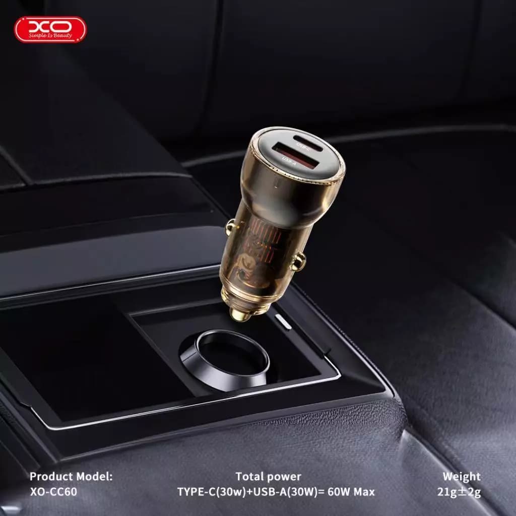 XO 60W Transparent Car Charger CC60