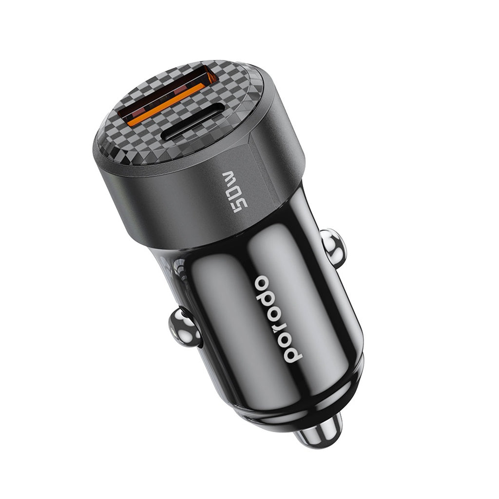 Porodo 50W Dual Port Car Charger PD 20W QC 30W