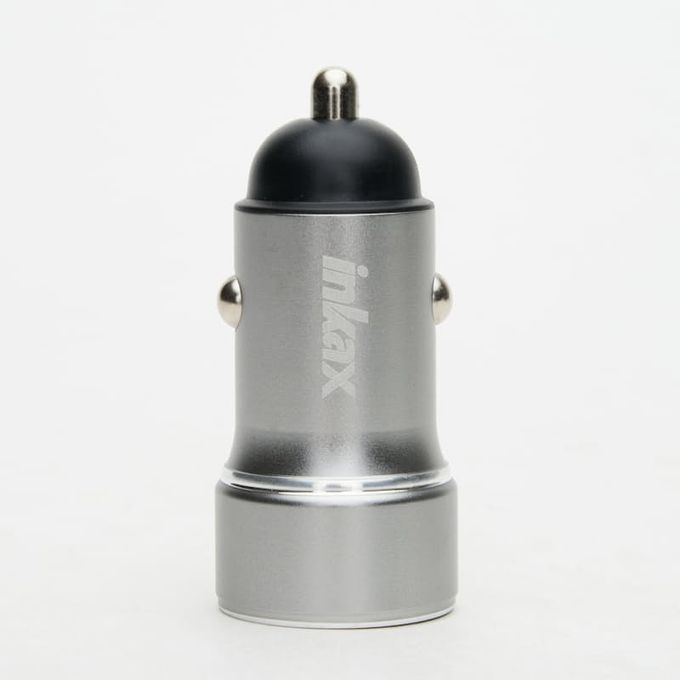 Inkax 5W 3.1A Dual USB Quick Car Charger- Gray