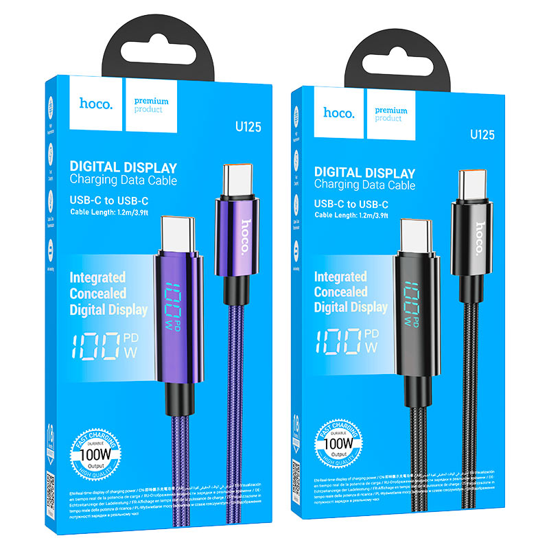 Hoco 100W Type-C to Type-C fast charging Cable U125
