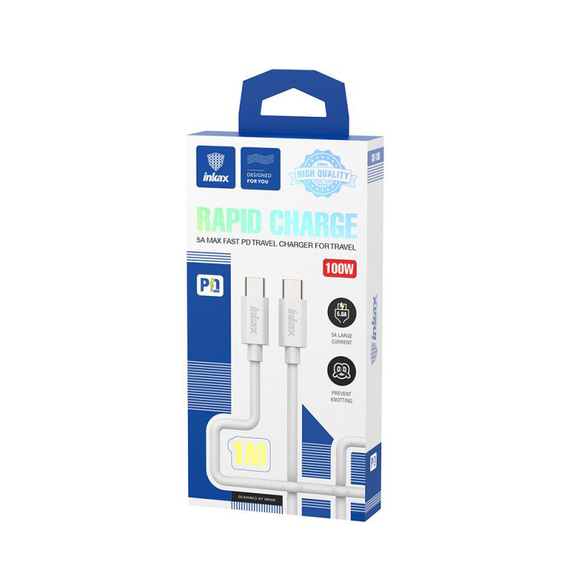 Inkax Type-C to Type-C 100W Charging Cable - White