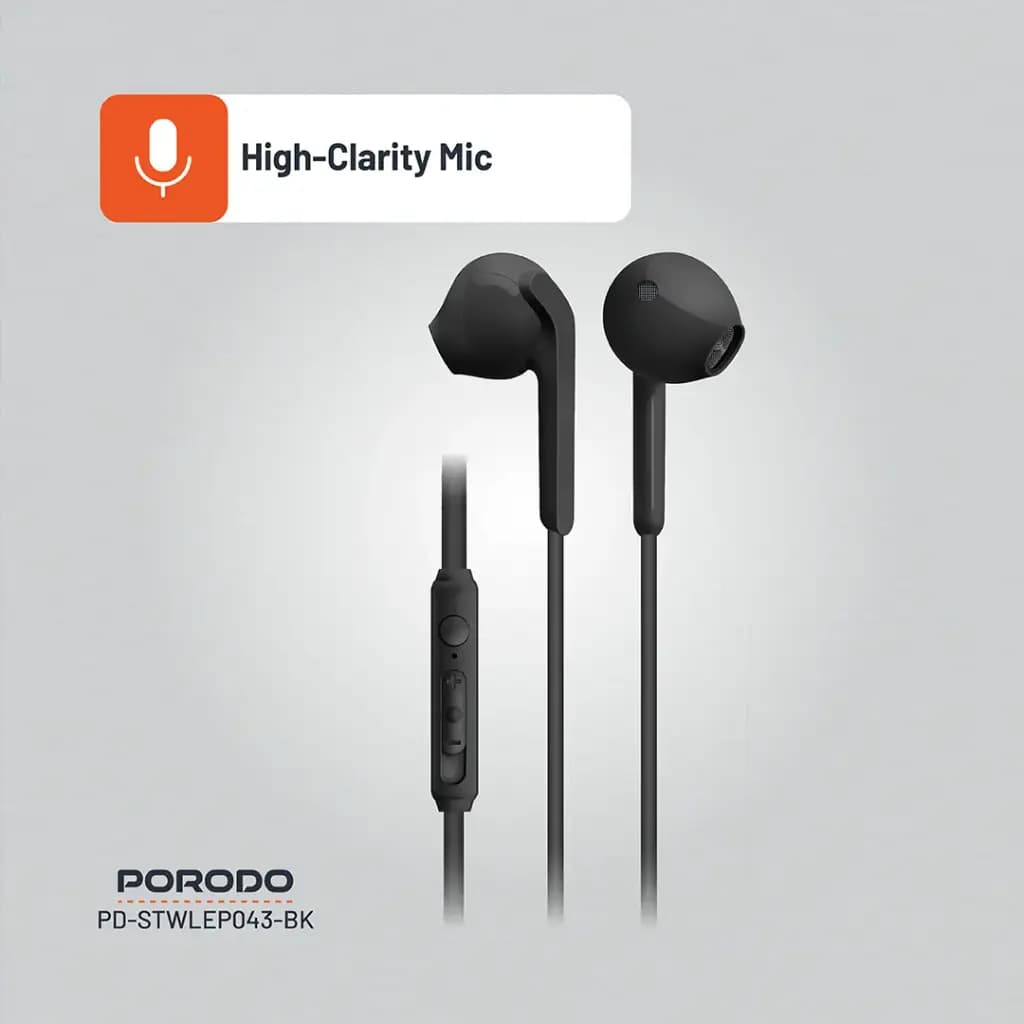Porodo Soundtec Stereo Earphones 1.2m