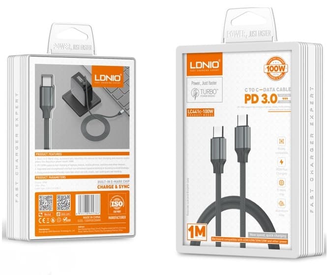 LDNIO 100W Fast Charging Type-C to Type-C Data Cable LC441C