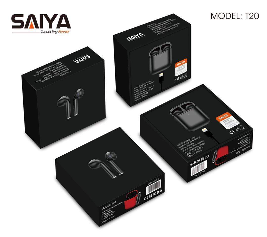 Saiya Tws Wireless Earbuds T20 - Black