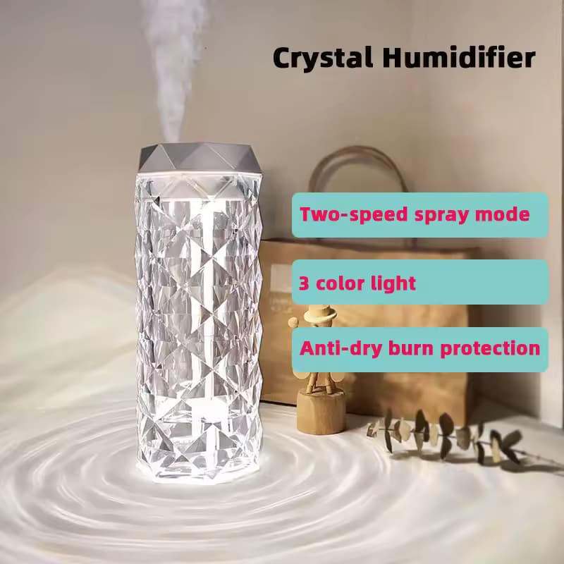 Intelligent Crystal Humidifier with Ambient LED Light