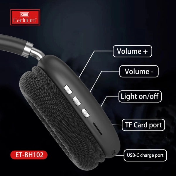 Earldom Bluetooth Headset With Turn On, Turn Off LED Light BH-102