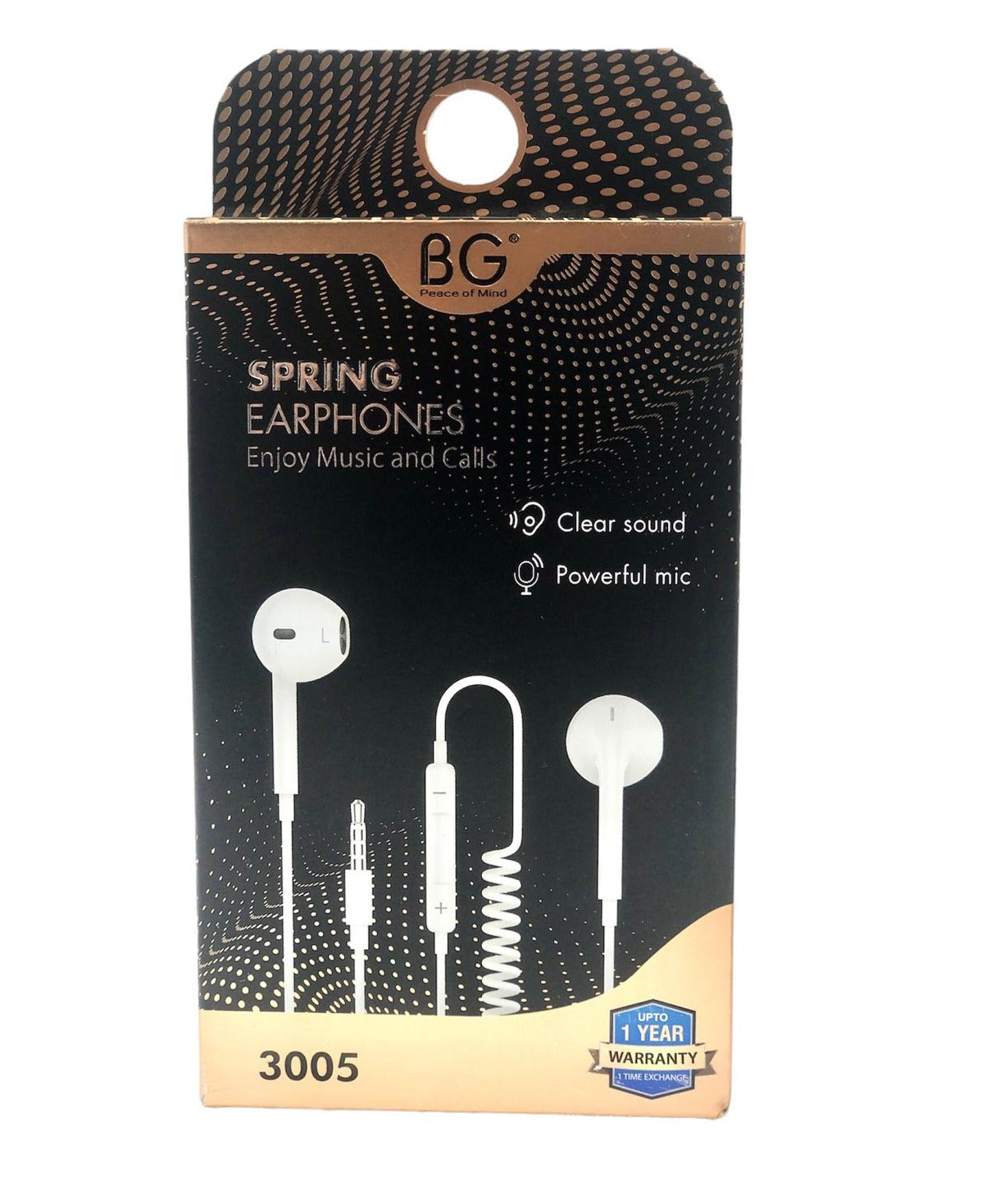 BG 3005 Wired Double Spring Earphone