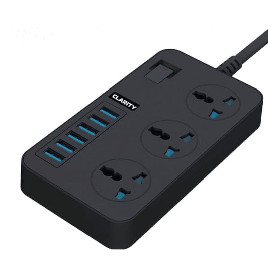 Clarity Extension 2 Metre 6 USB 3 Electric Socket 2500W
