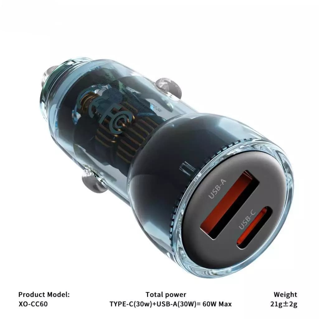 XO 60W Transparent Car Charger CC60