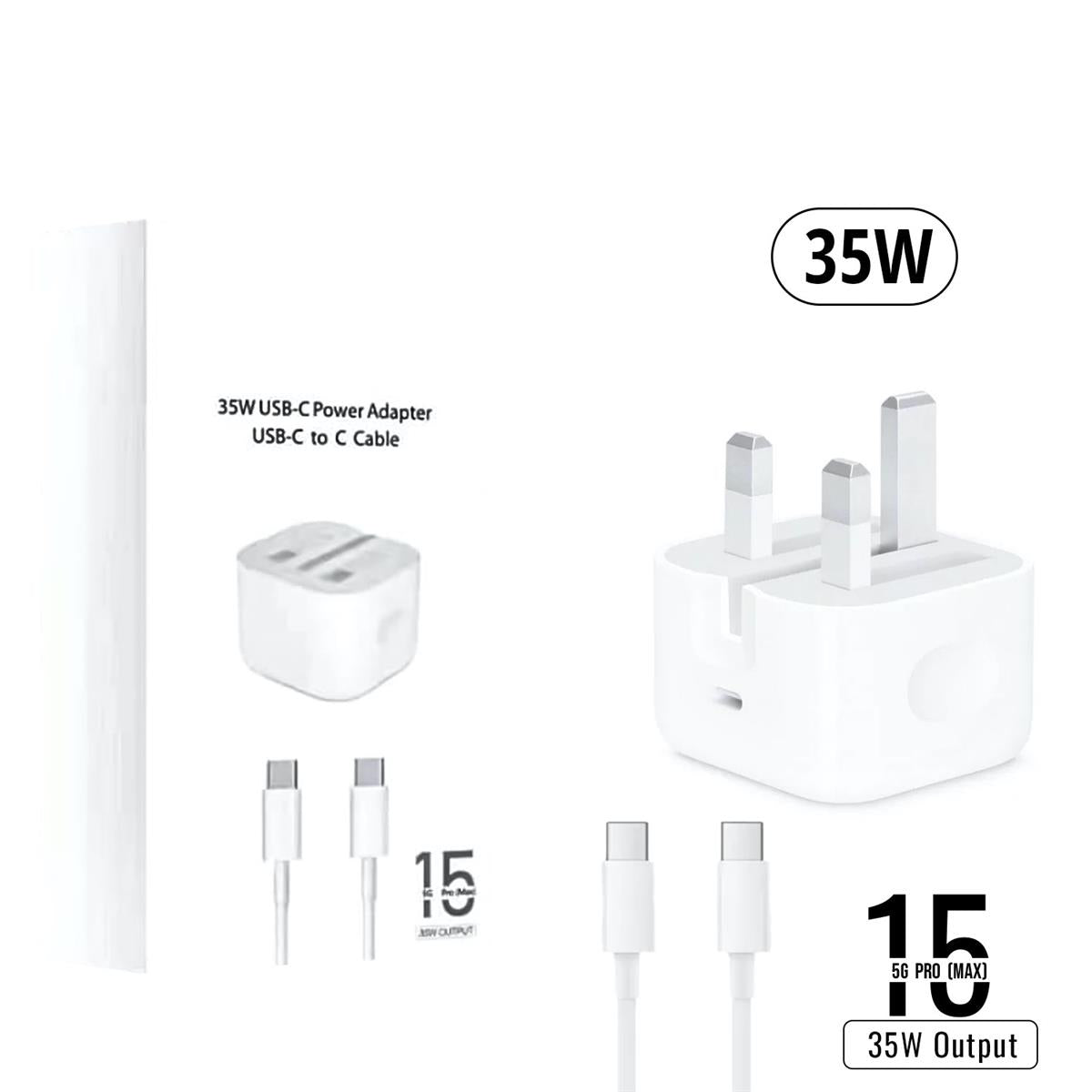 35W Fast Charger USB-C Power Adapter With USB-C to C Cable