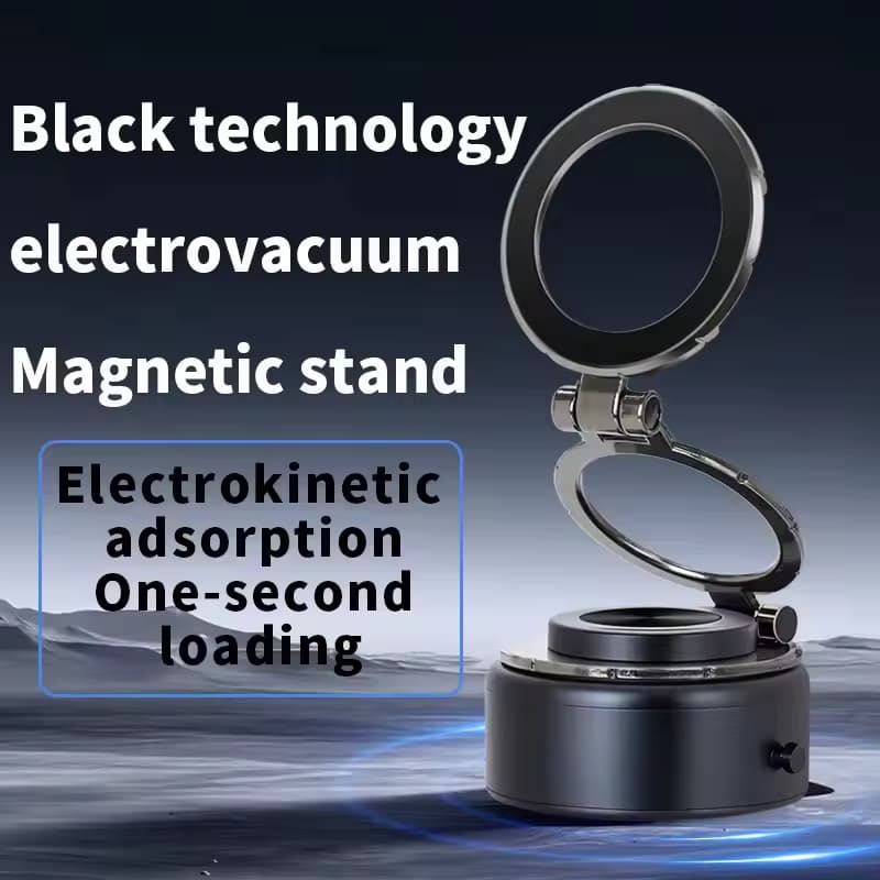 360° Magnetic Vacuum Suction Rotation Foldable Car Phone Holder 65kpa