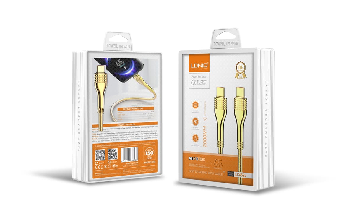 Ldnio 65W Woven Type C to C Cable 2M LC652