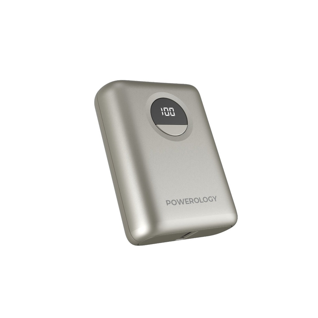 Powerology Ultra-Compact 10000 mAh Fast Charging Power Bank - Black