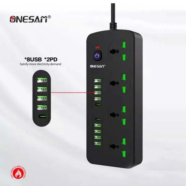 Onesam Power Extension With 8 USB Ports 2 PD