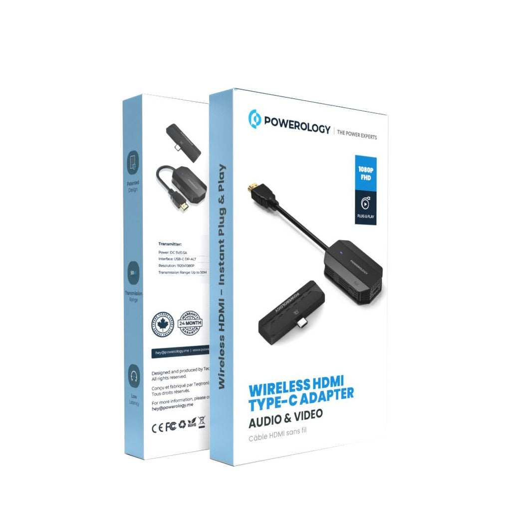 Powerology Wireless HDMI Type-C Adapter Audio & Video