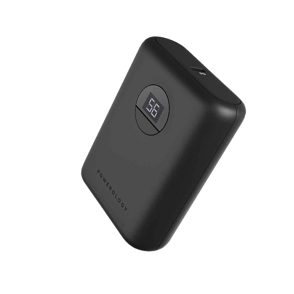 Powerology Ultra-Compact 10000 mAh Fast Charging Power Bank - Black