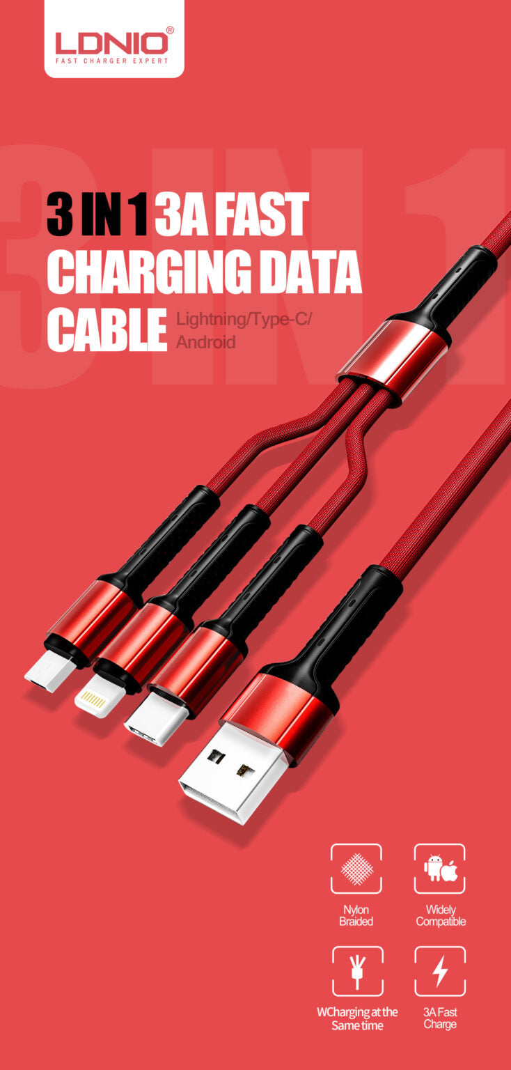 Ldnio 3in1 (1.2m) Charging Cable