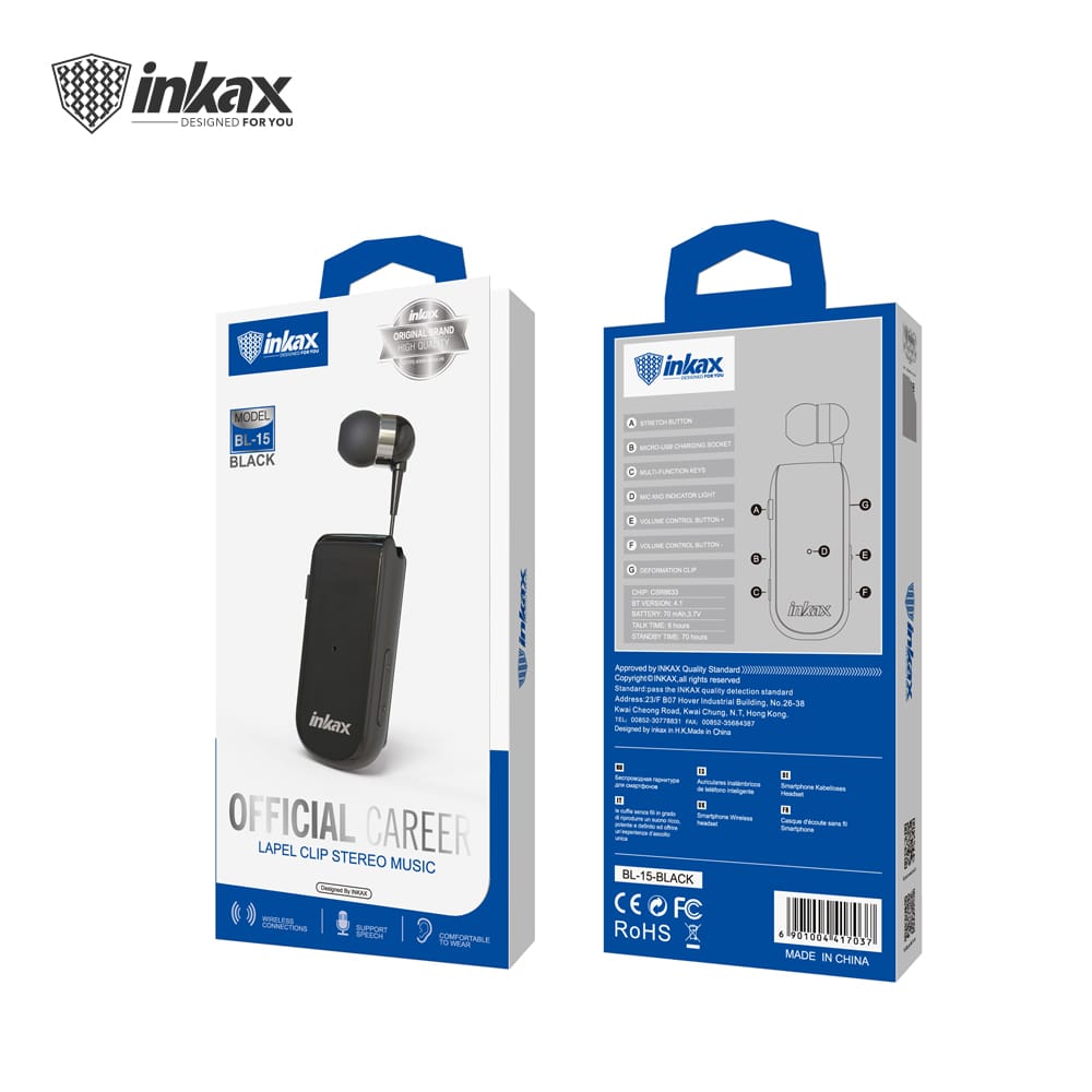 Inkax Wireless Business Earphone BL-15