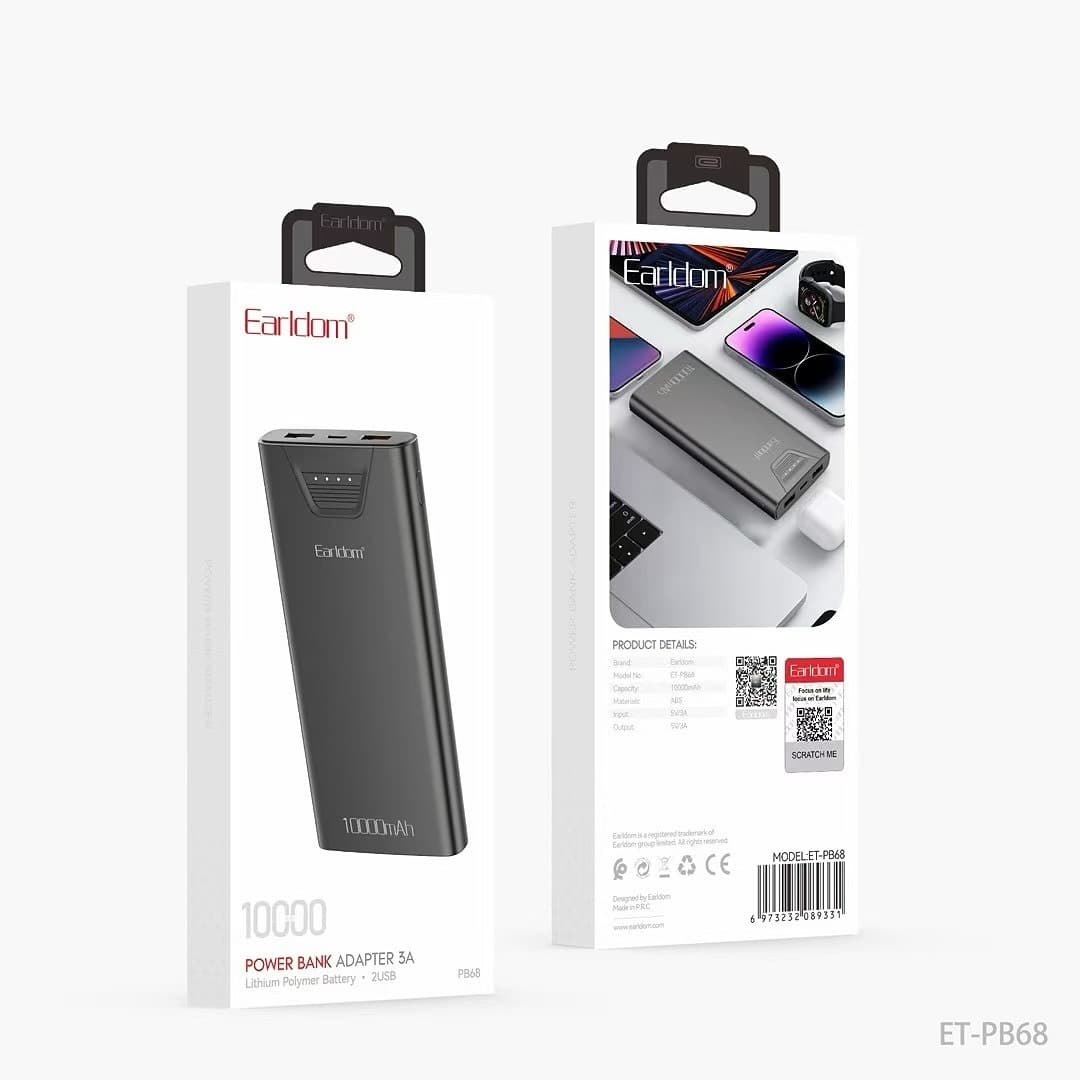 Ealrdom 3A Fast Charging 10000mAh Powerbank Pb68