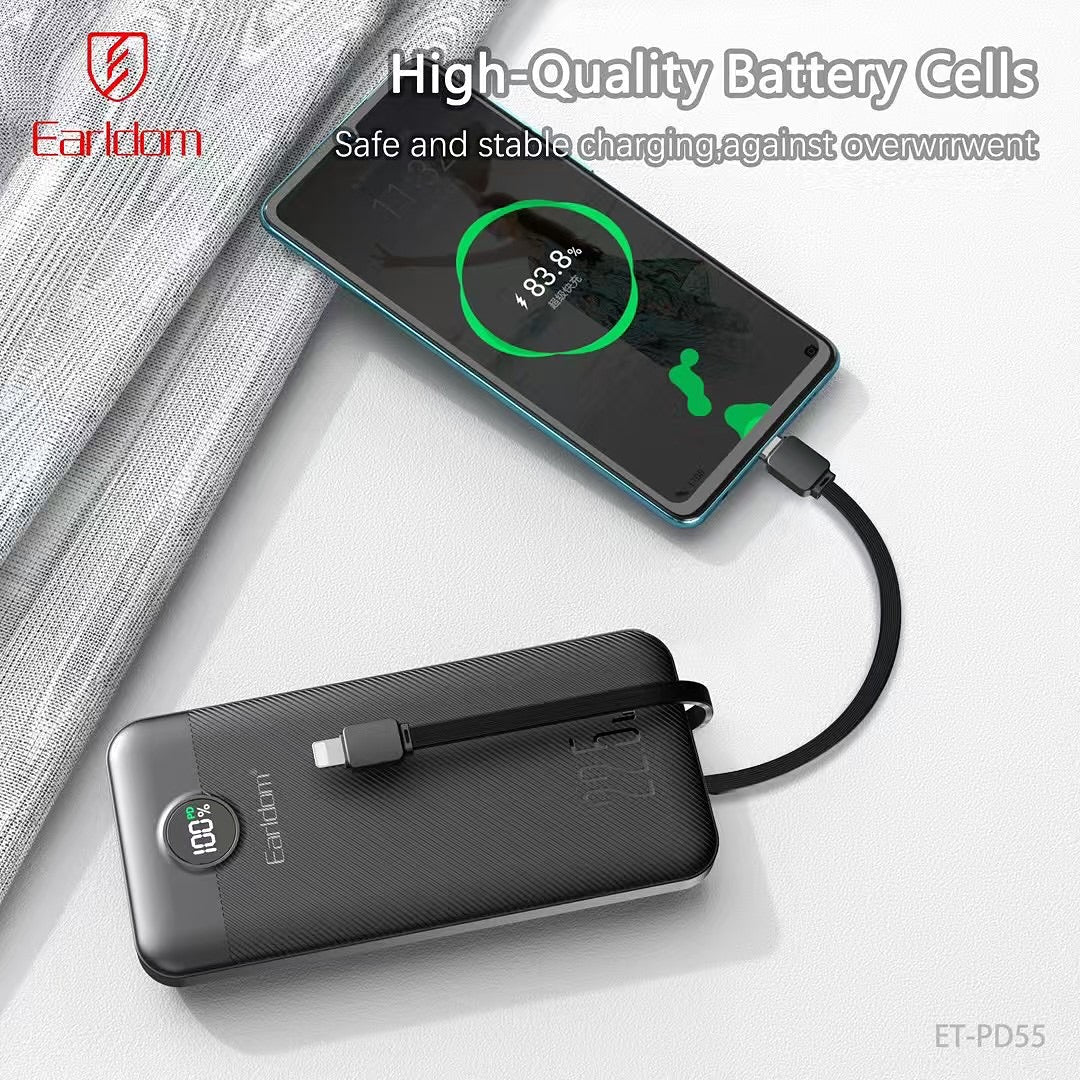 Earldom 22.5W 4in1 10000mAh Power Bank PD55