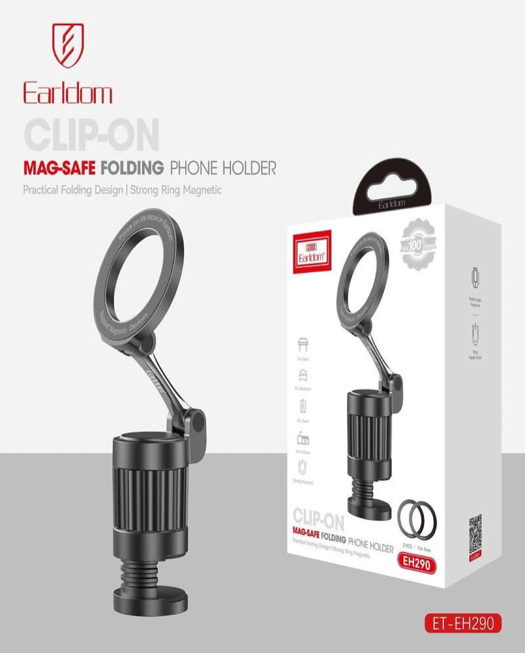 Earldom Clip-on Magsafe Folding Phone Holder EH290