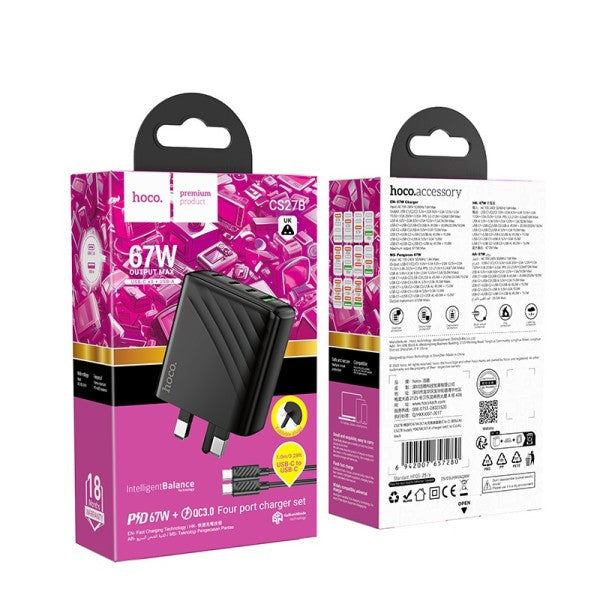 Hoco PD67W Charger with Type C to C Cable CS27B