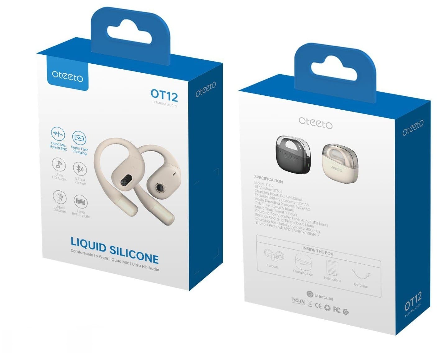 Oteeto Liquid Silicone Wireless Earbuds OT12