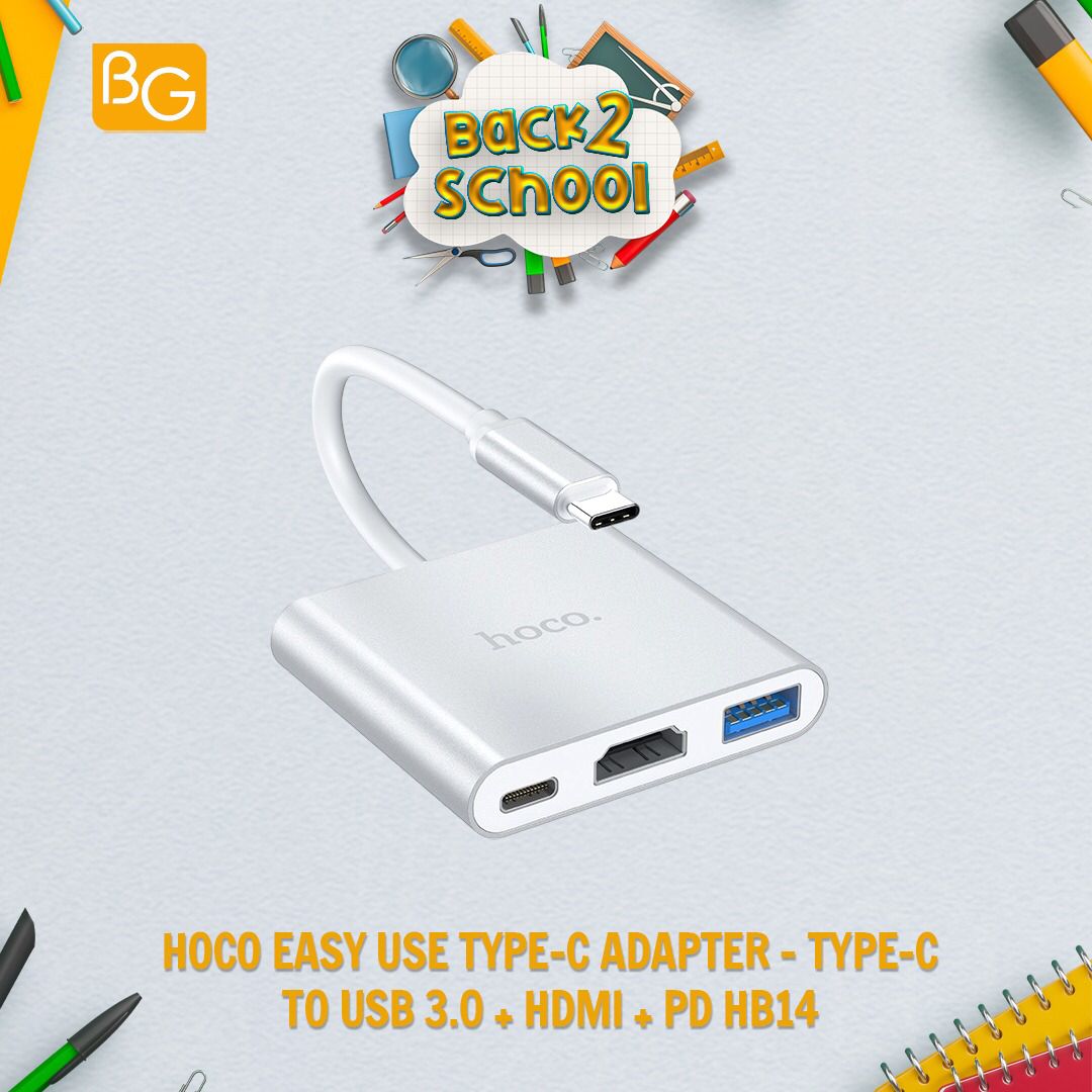 HOCO EASY USE TYPE-C ADAPTER – Type-C to USB 3.0 + HDMI + PD HB14