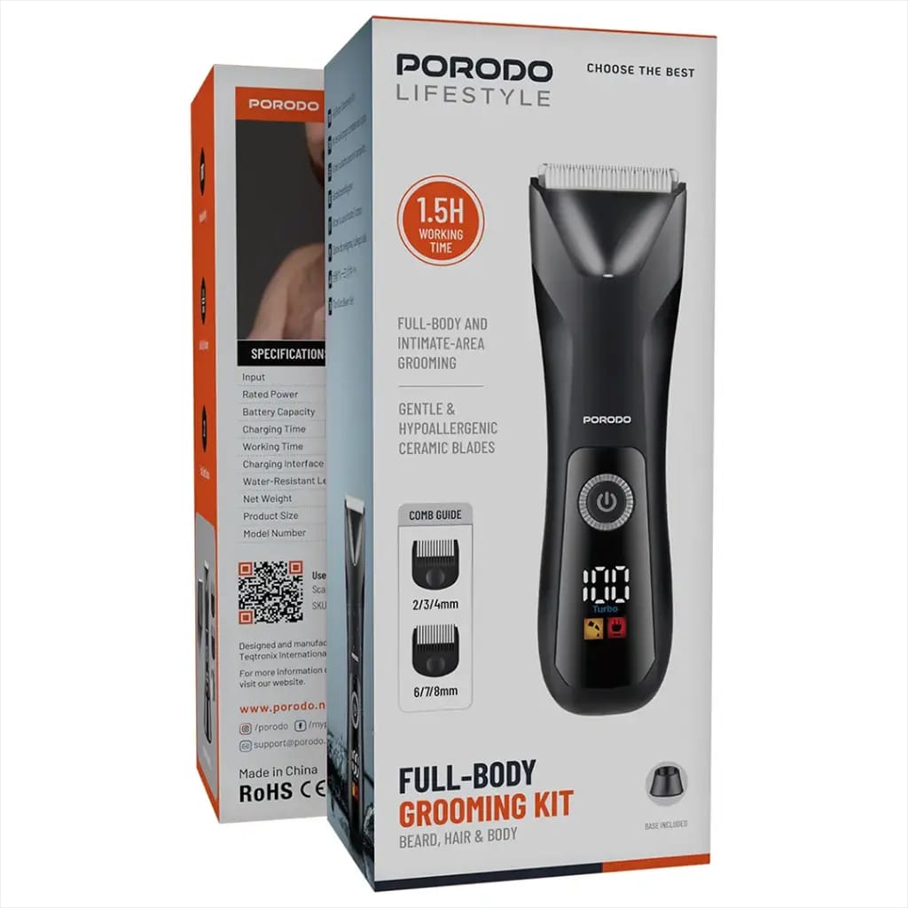 Porodo Lifestyle Full-Body Grooming Kit - Black