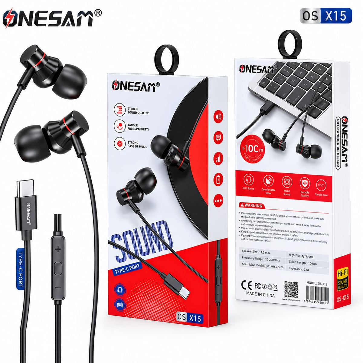 Onesam Type-C Wired Earphones X15