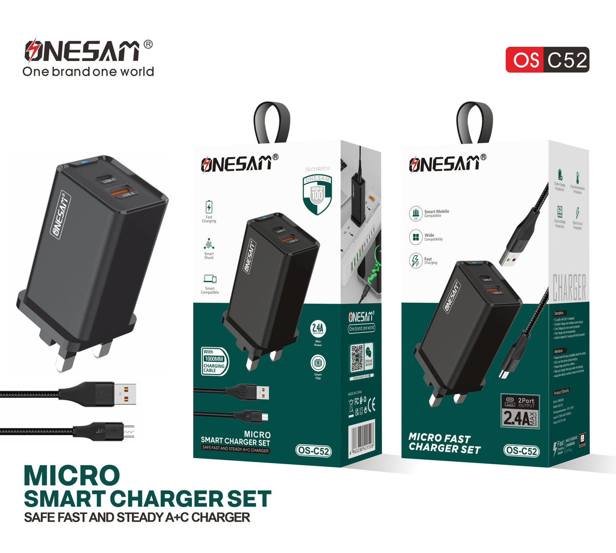 Onesam Micro Smart Charger Set C52