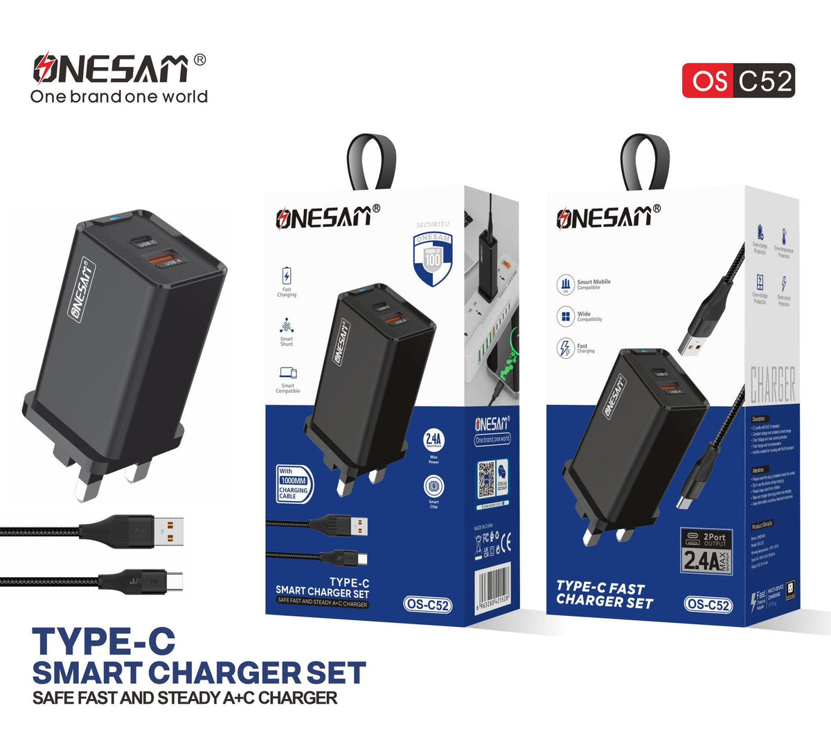 Onesam Type-C Smart Charger Set C52