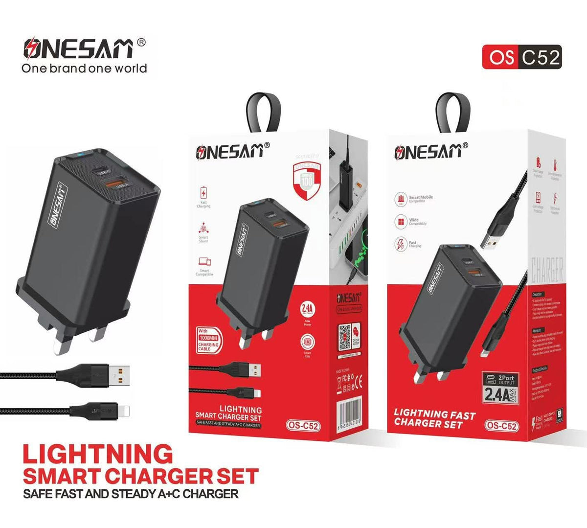 Onesam Lightning Smart Charger Set C52