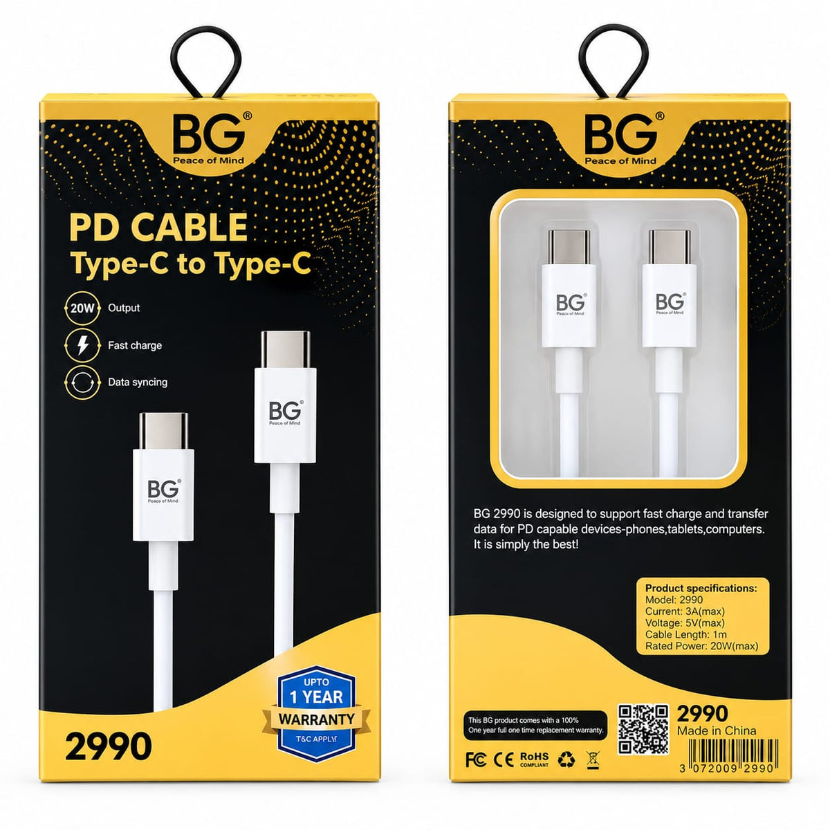 BG PD Cable – Type-C to Type-C 2990