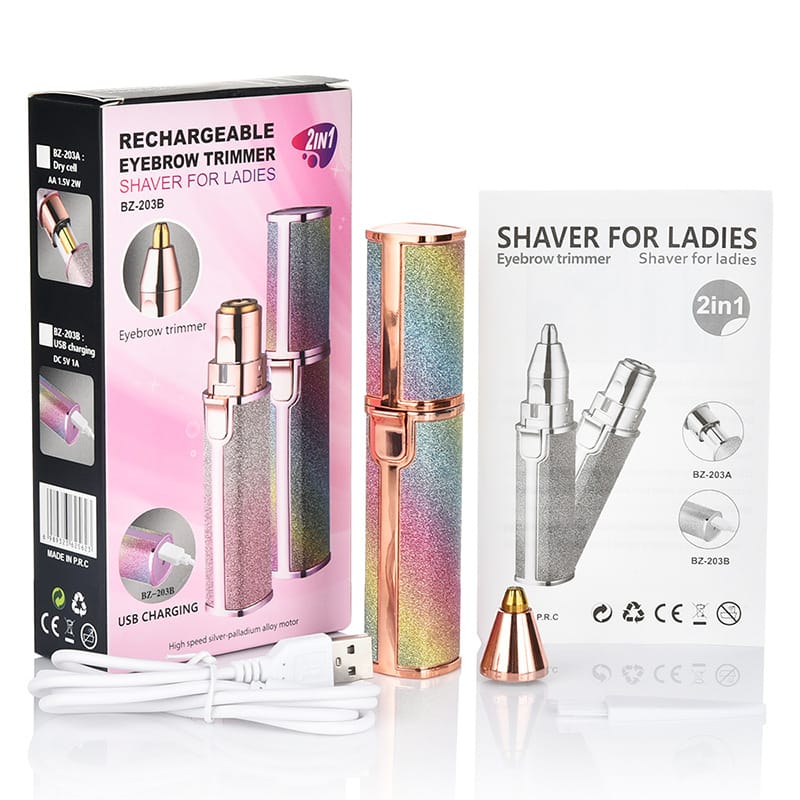 Rechargeable 2-in-1 Eyebrow Trimmer & Ladies Shaver