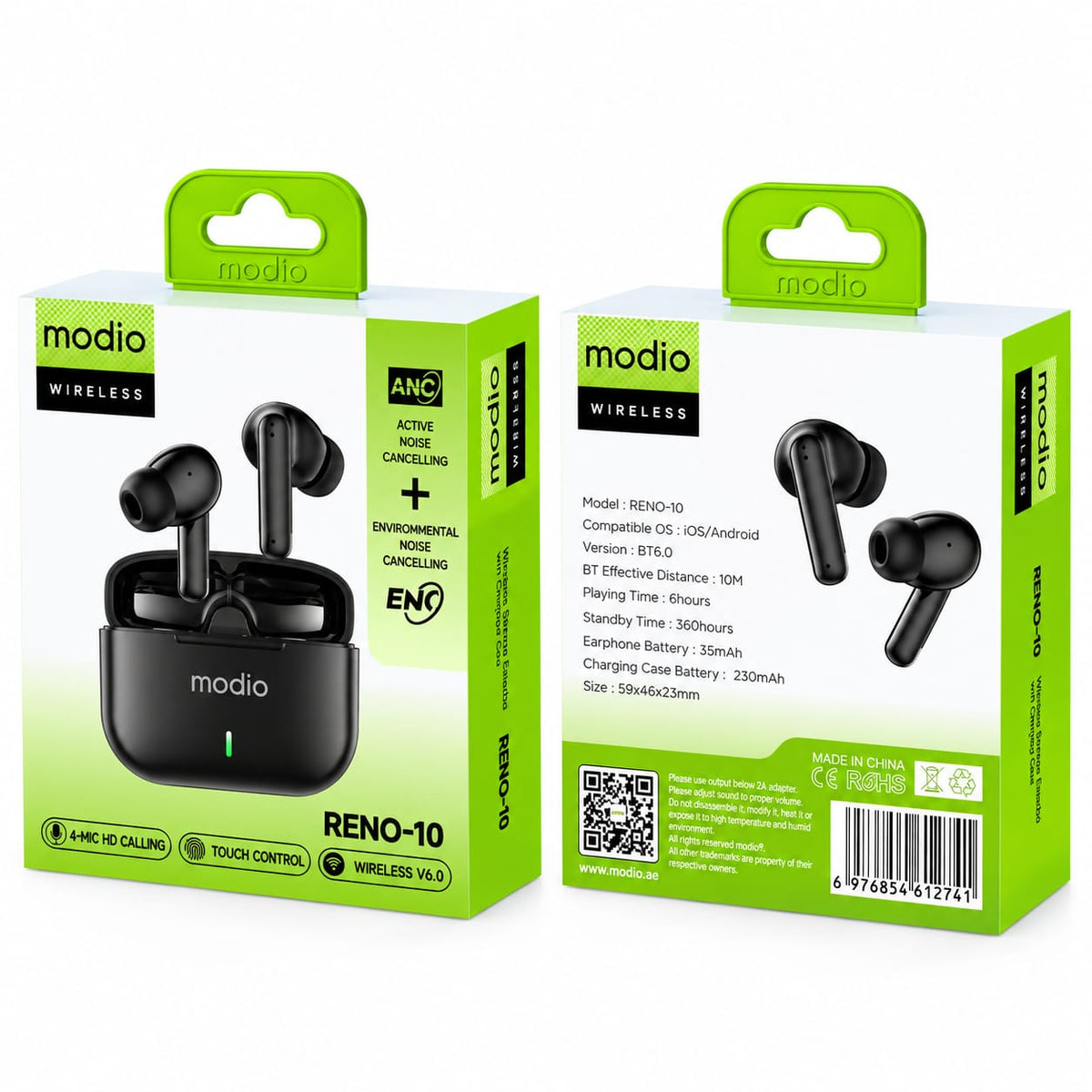 Modio Wireless Bluetooth Earphones RENO-10