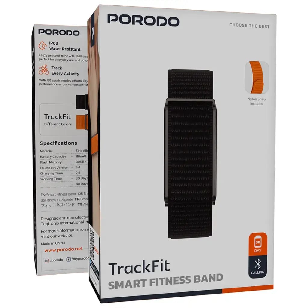 Porodo TrackFit Smart Fitness Band with Nylon Strap