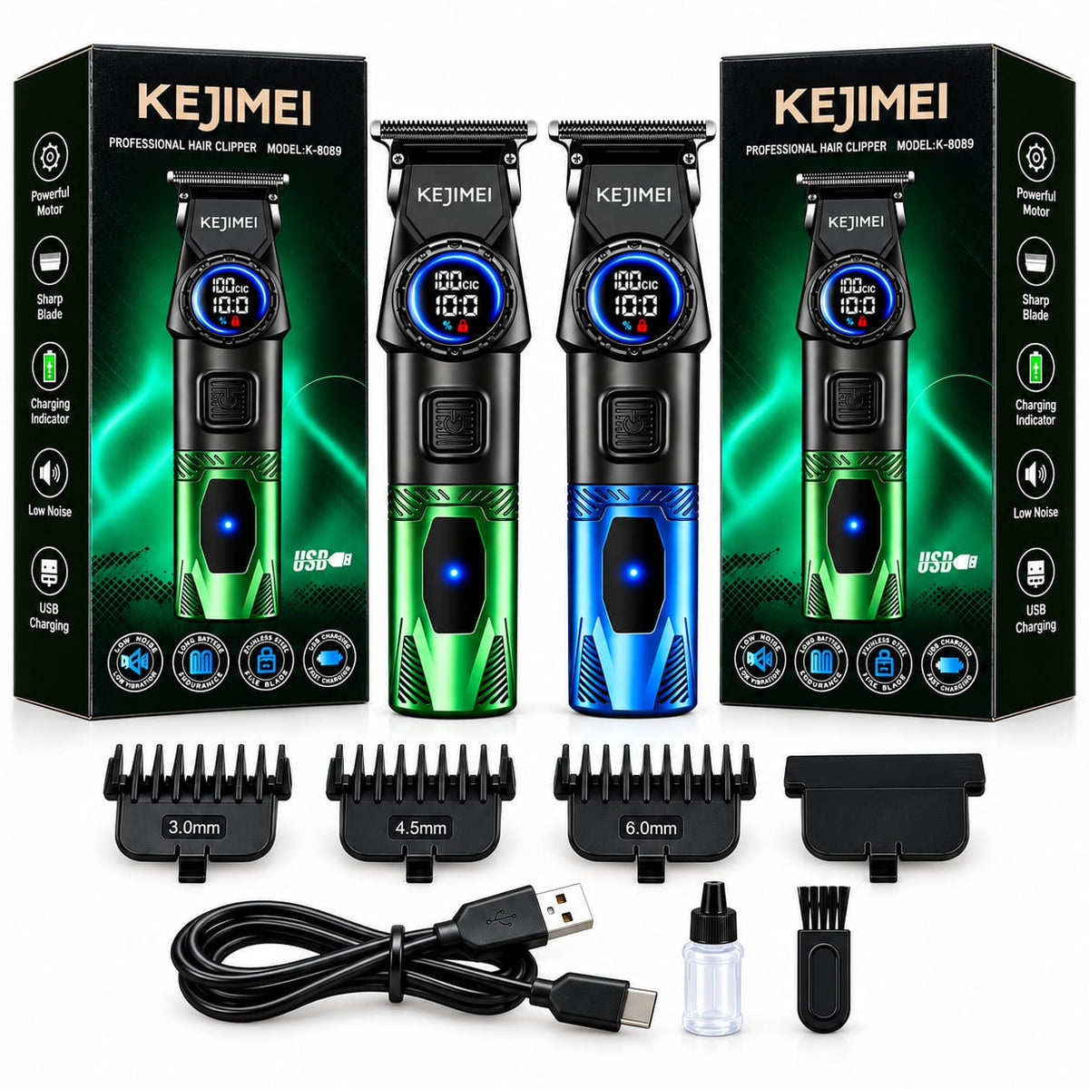 KEJIMEI Professional Rechargeable Hair Trimmer K-8089