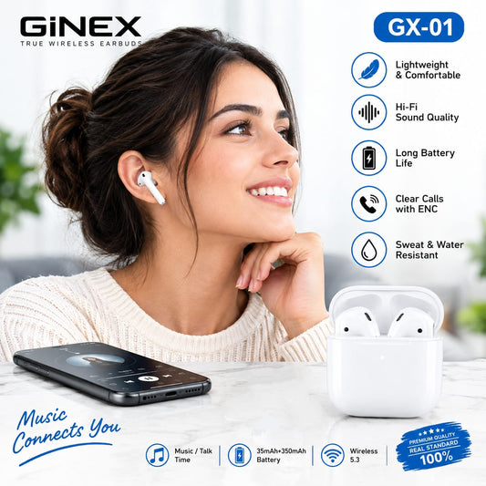 GiNEX Wireless Bluetooth Earbuds GX-01