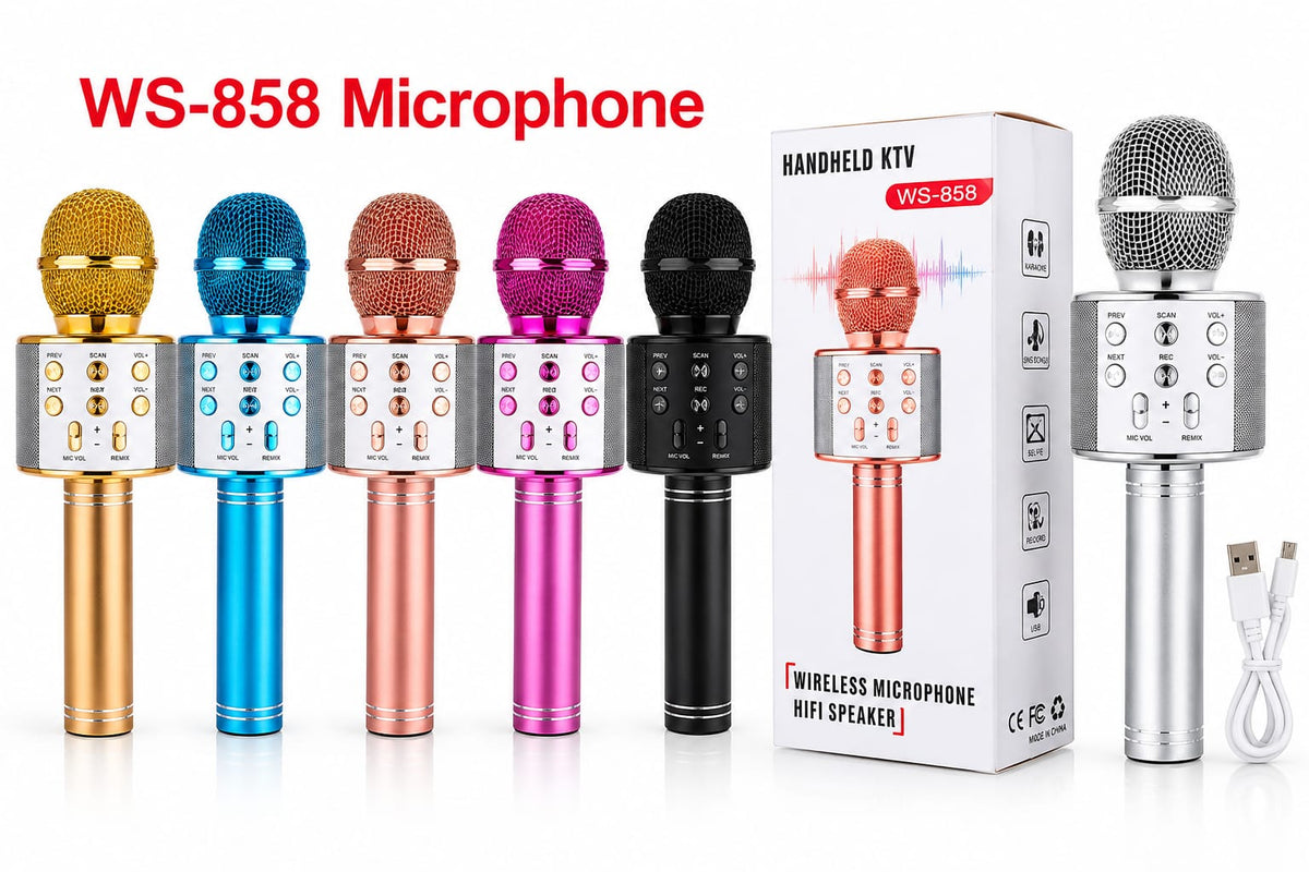 ميكروفون كاريوكي لاسلكي يعمل بالبلوتوث WS-858